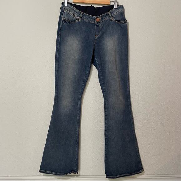 ASOS Maternity Bootcut Tummy Panel Jeans Womens 8 Blue Denim Casual Fall - Picture 1 of 8